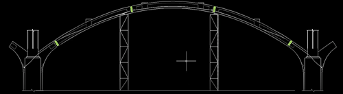 The closure pours were placed between the segments, the duct connections were made for the PT ducts.